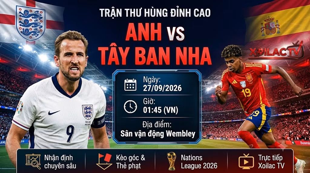 Nhận định Anh vs Tây Ban Nha (01h45, 27/09): Lửa hận Wembley